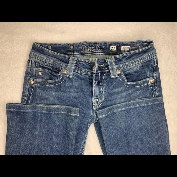 Miss Me Angel Wing Cross Studded Boot Cut Jeans Size 27 - Picture 4 of 8